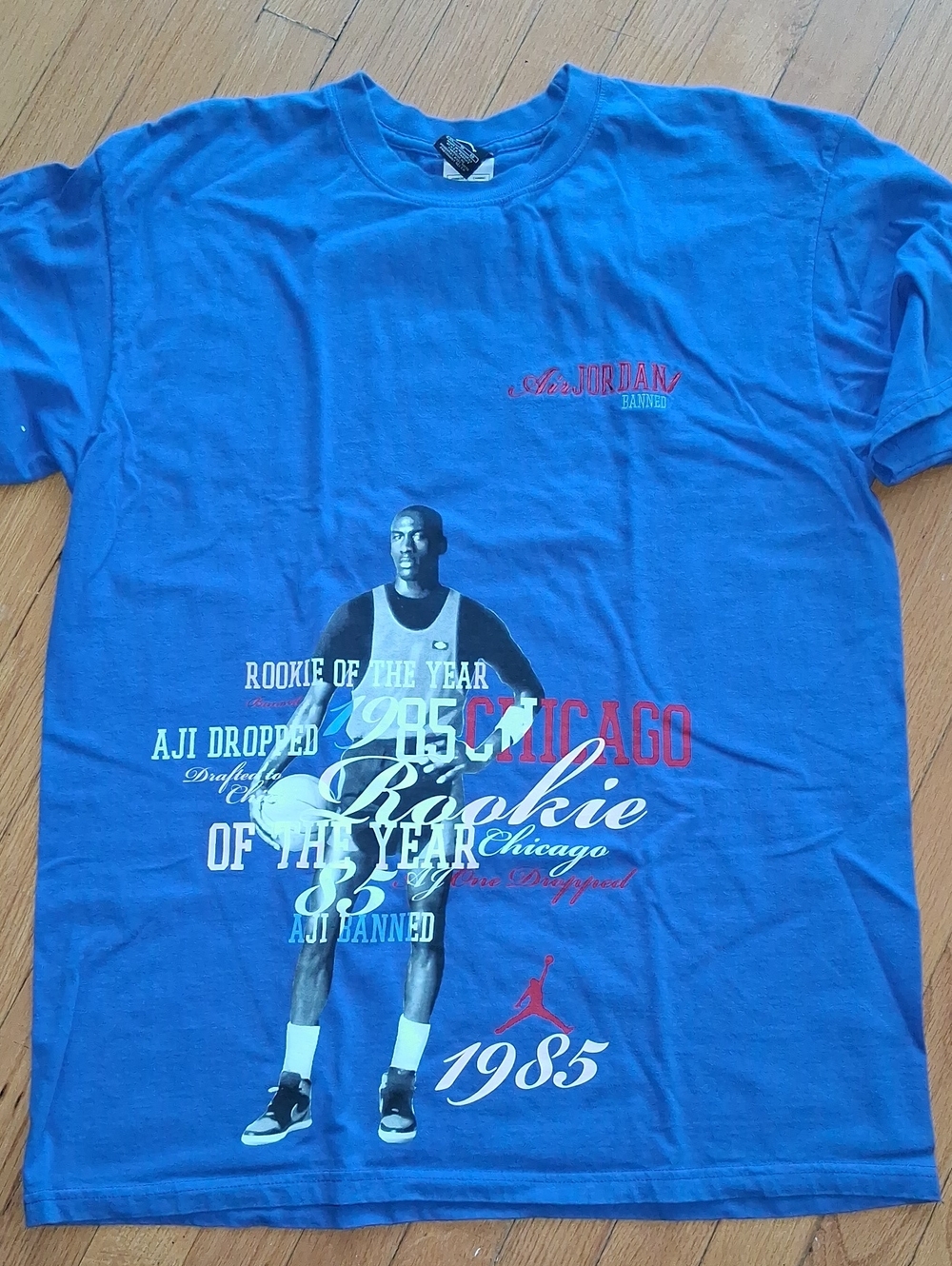 Vintage Jordan Blue Graphic '1985 Rookie of the Year' Tee